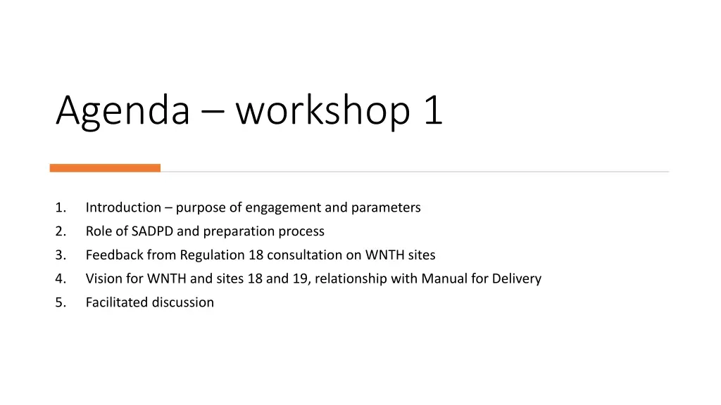 agenda workshop 1