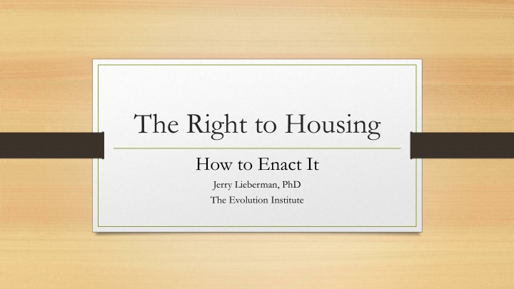 the right to housing