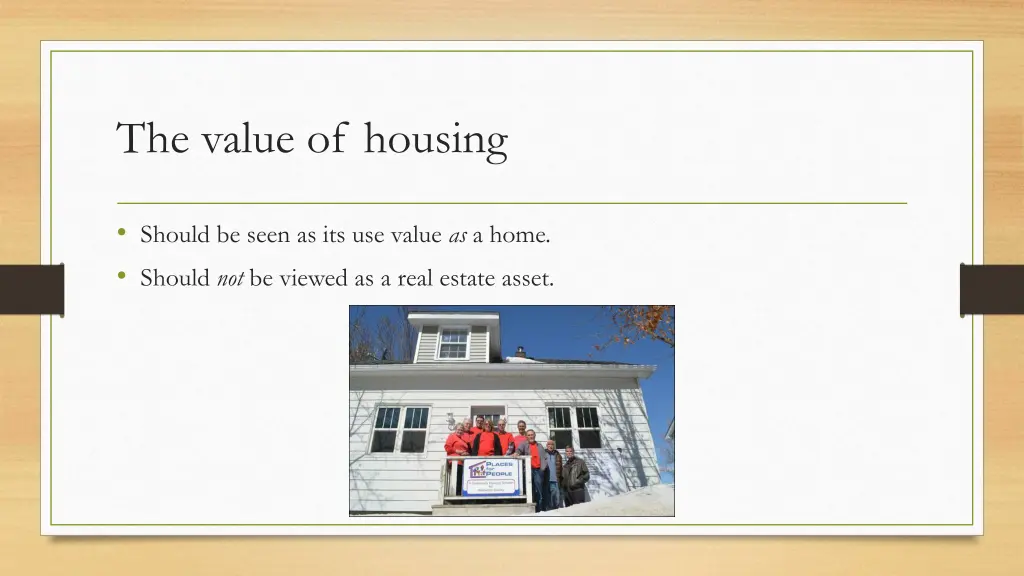 the value of housing