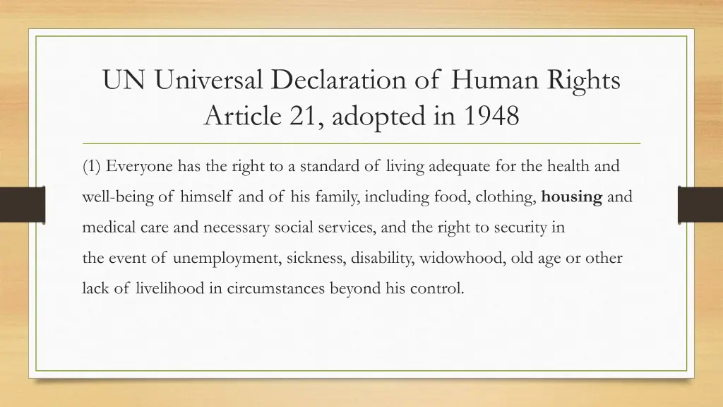 un universal declaration of human rights article