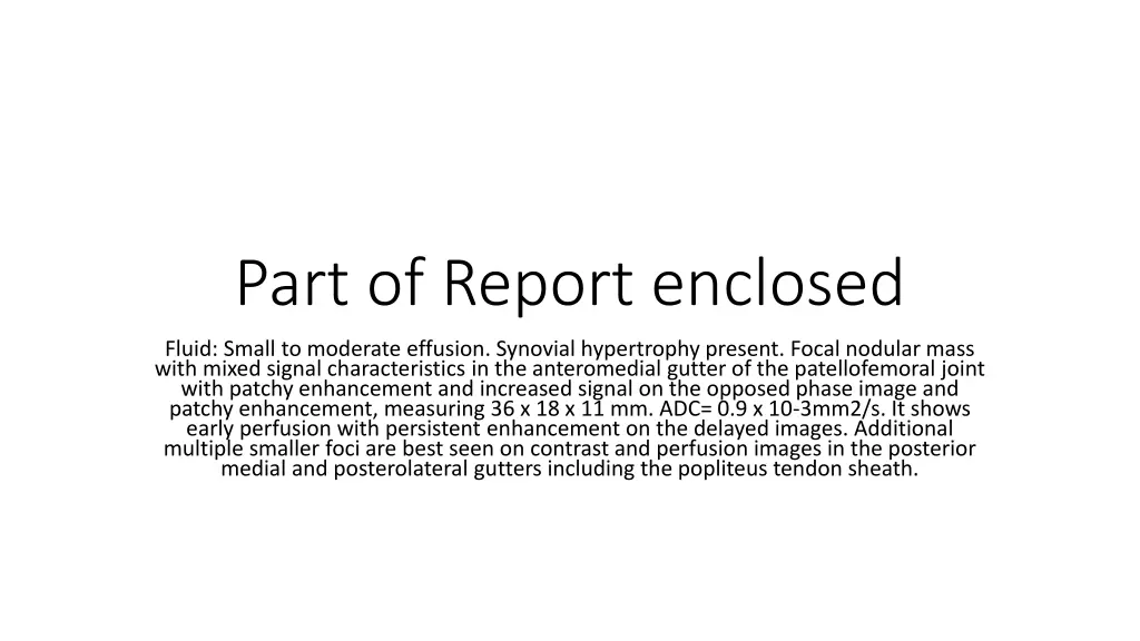 part of report enclosed