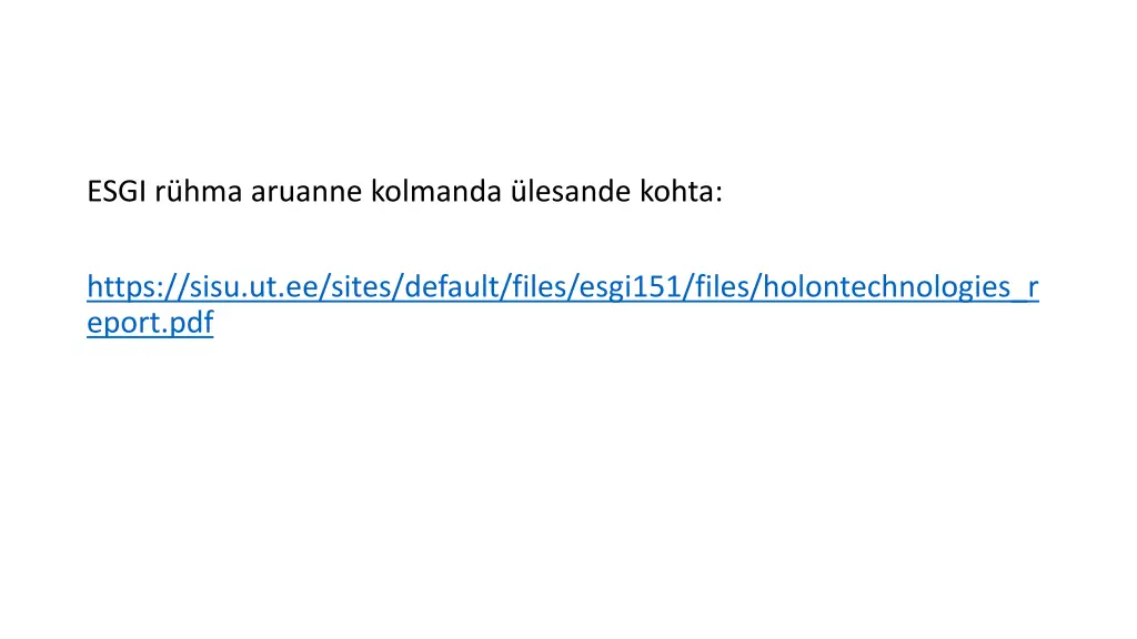 esgi r hma aruanne kolmanda lesande kohta
