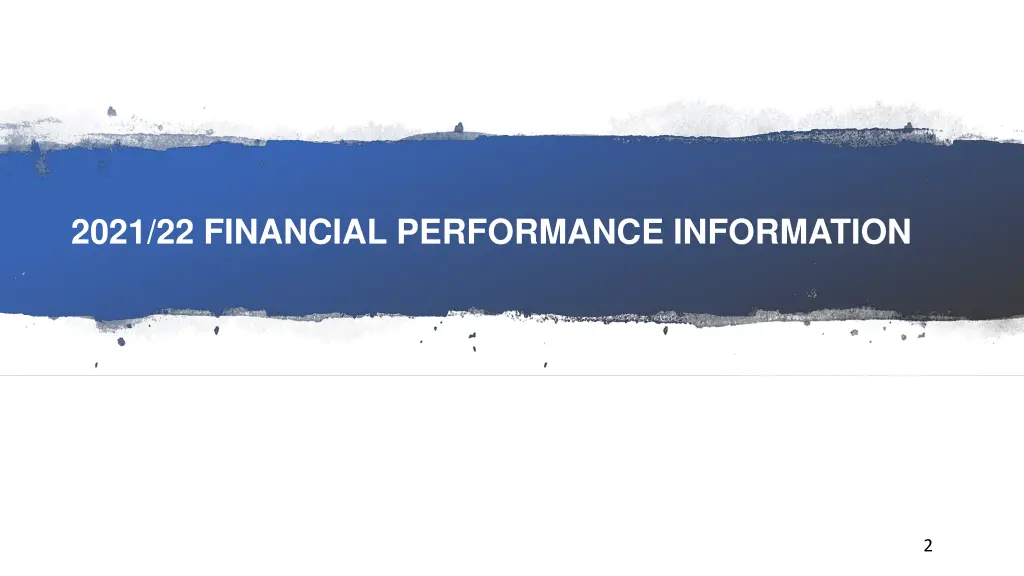 2021 22 financial performance information
