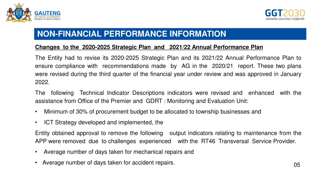 non financial performance information 1