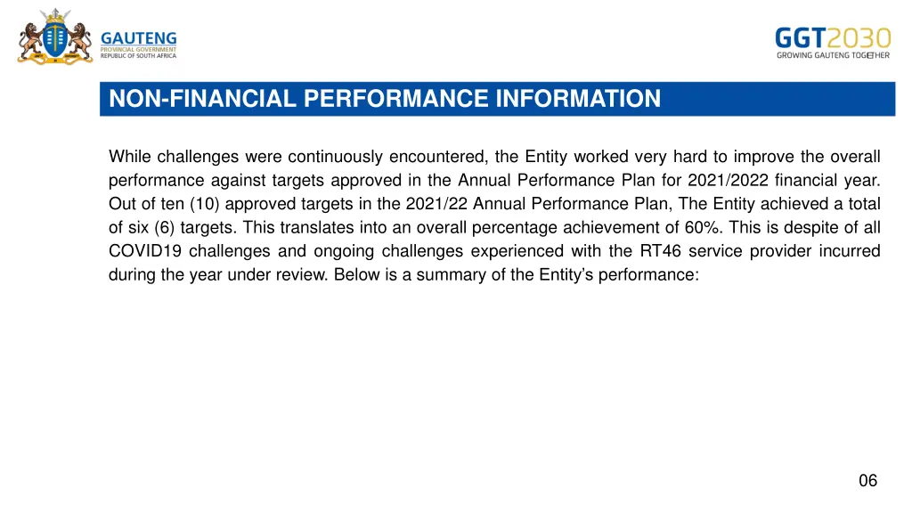 non financial performance information 2