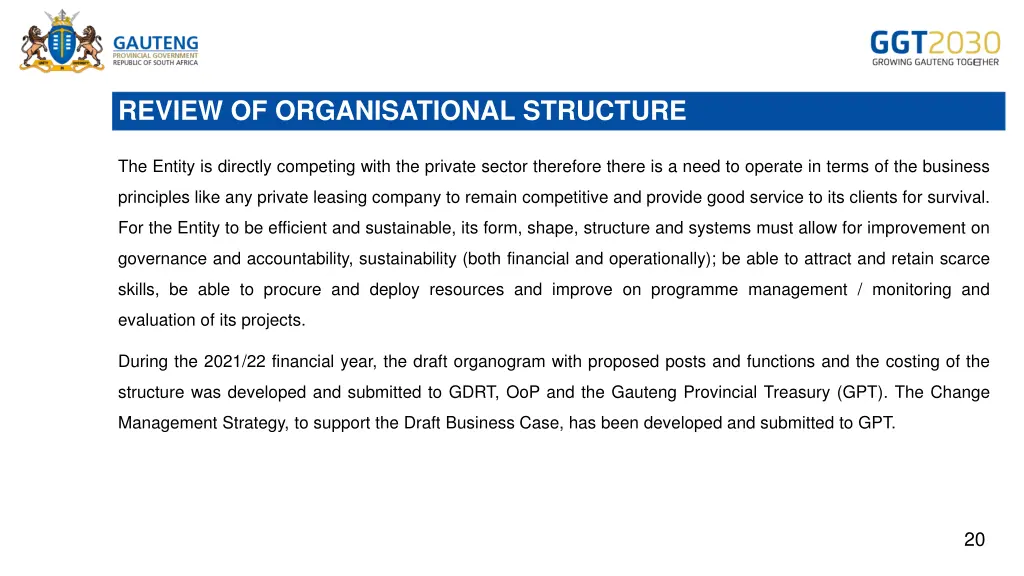 review of organisational structure