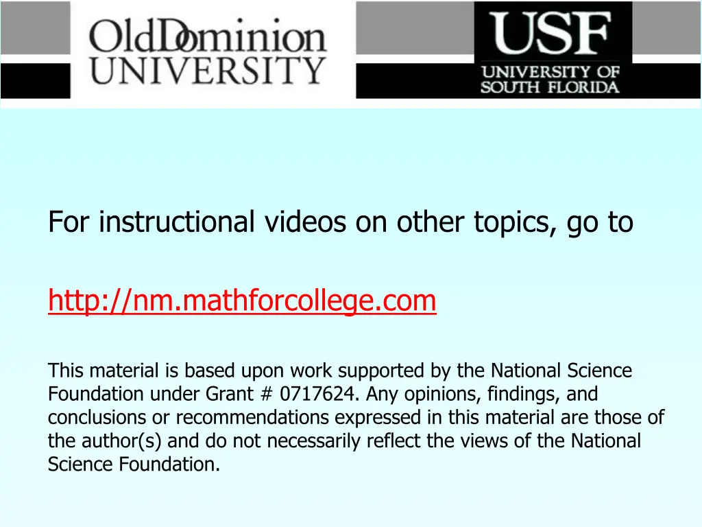 for instructional videos on other topics go to 1