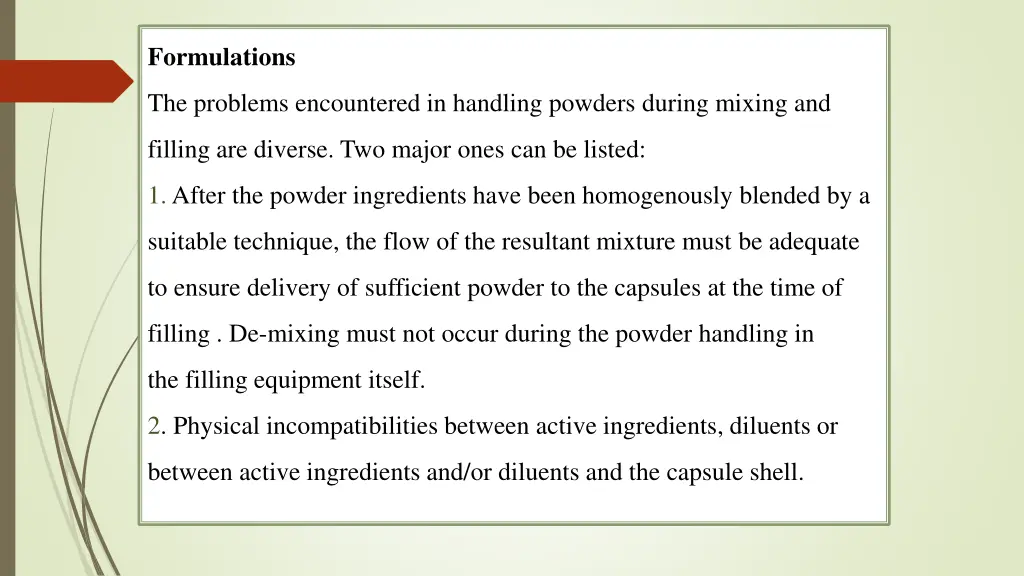 formulations