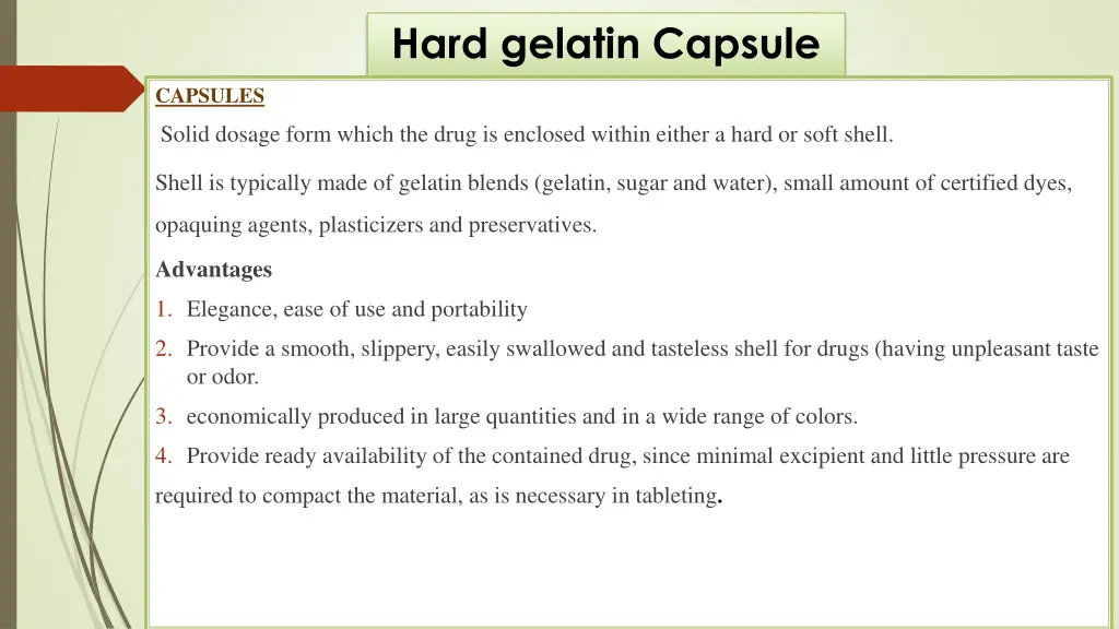 hard gelatin capsule