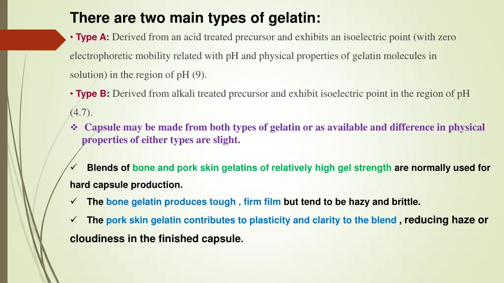 there are two main types of gelatin type
