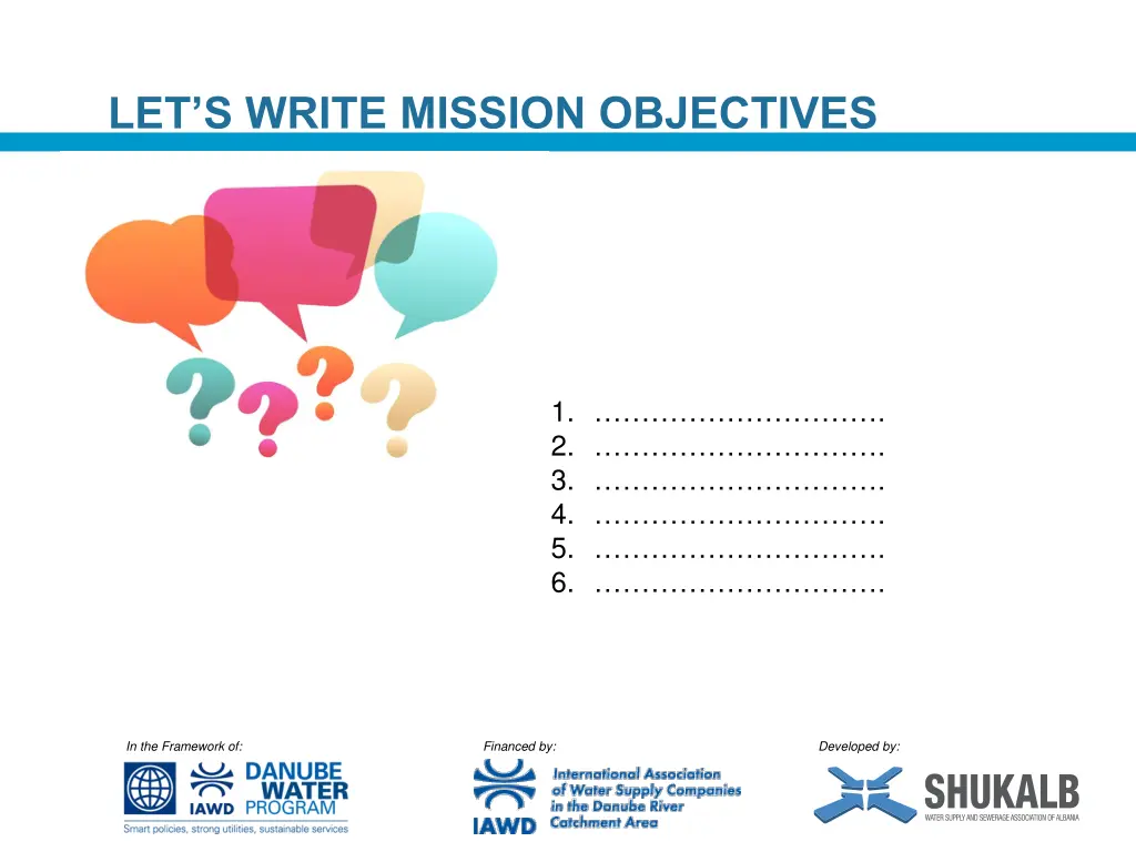 let s write mission objectives