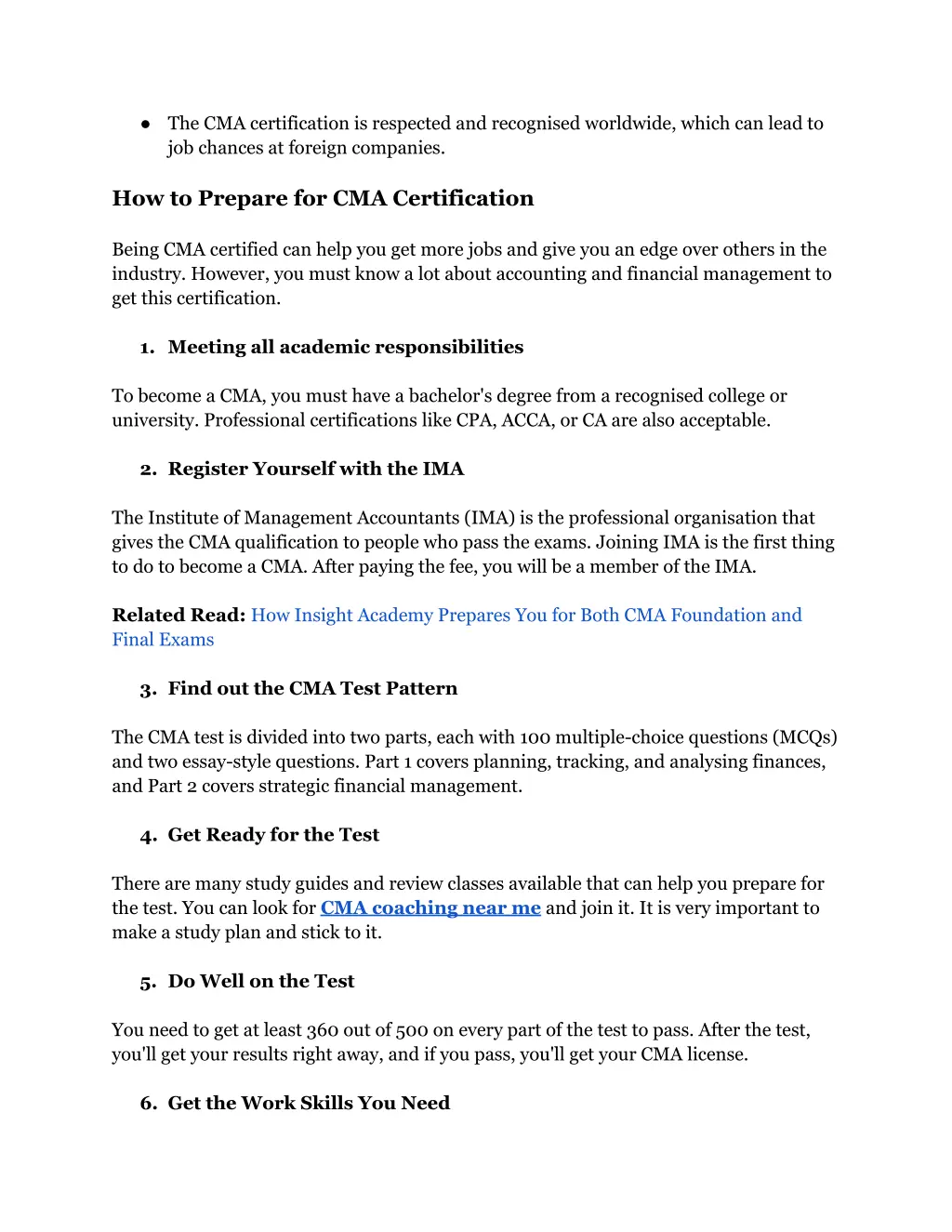 the cma certification is respected and recognised