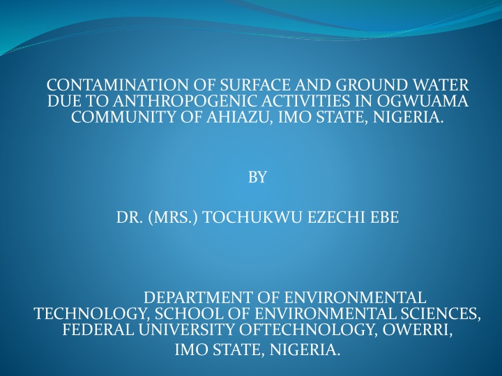 contamination of surface and ground water