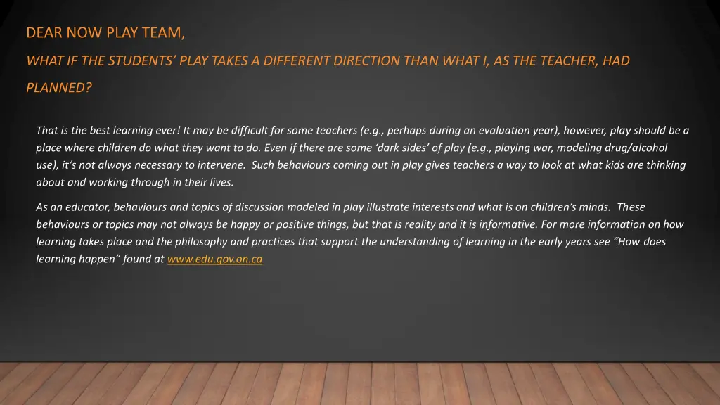 dear now play team