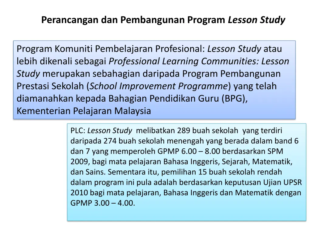 perancangan dan pembangunan program lesson study