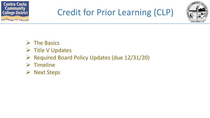 credit for prior learning clp