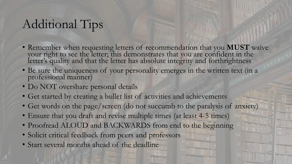 additional tips