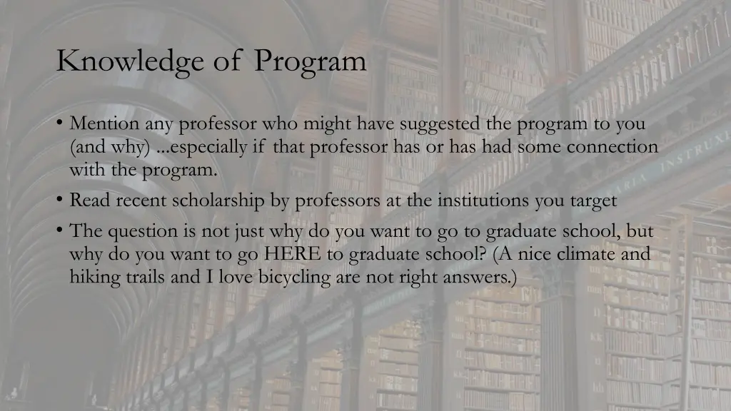 knowledge of program 1