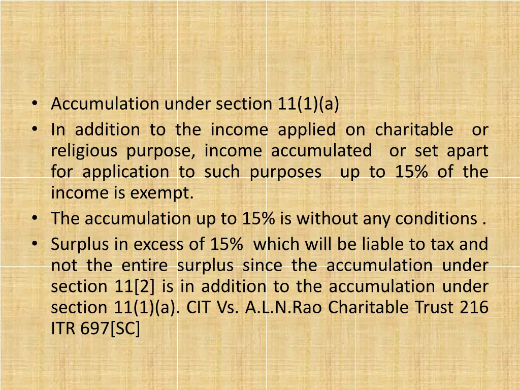 accumulation under section 11 1 a in addition