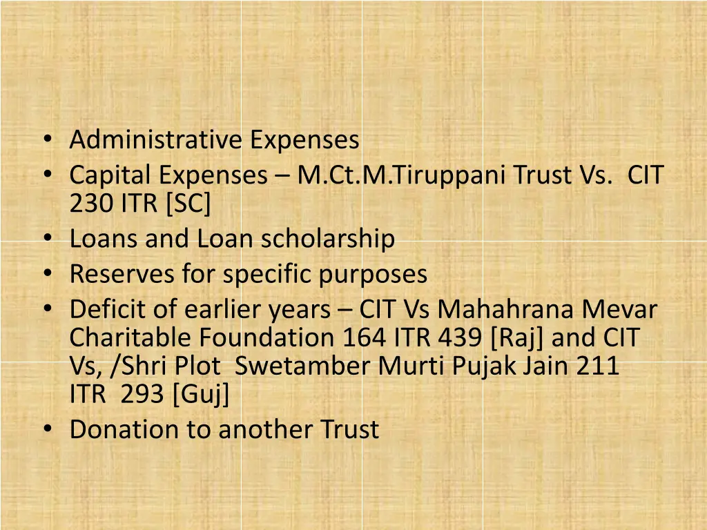 administrative expenses capital expenses