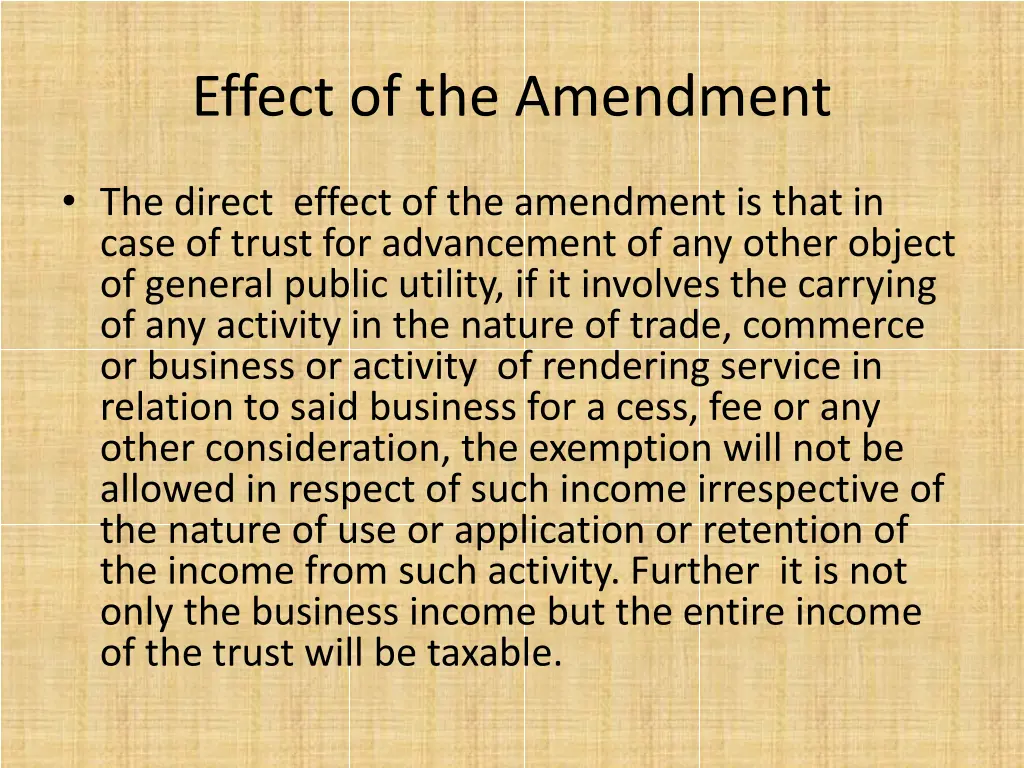 effect of the amendment