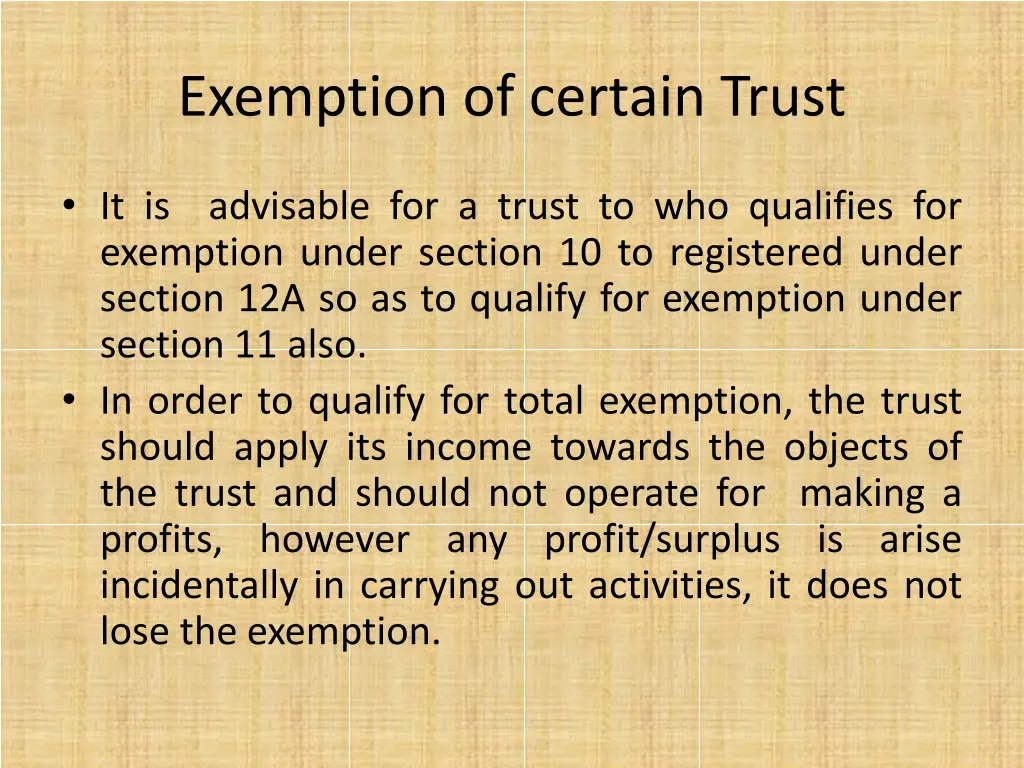 exemption of certain trust 1