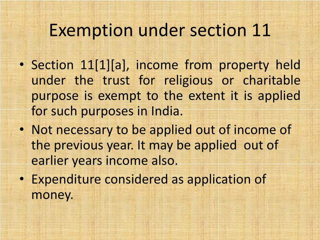 exemption under section 11