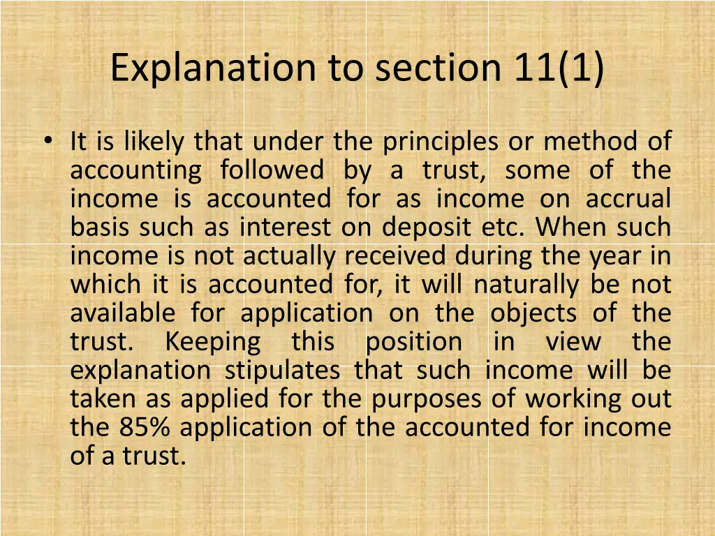 explanation to section 11 1