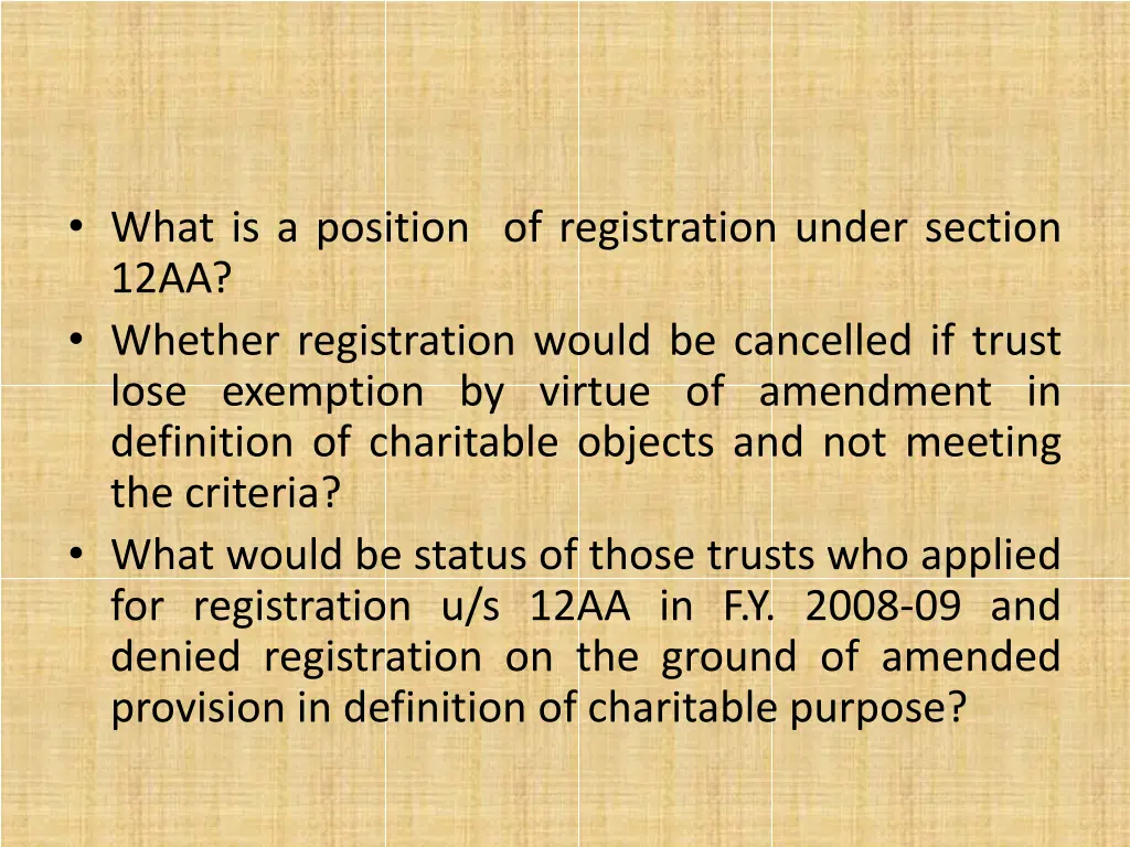 what is a position of registration under section