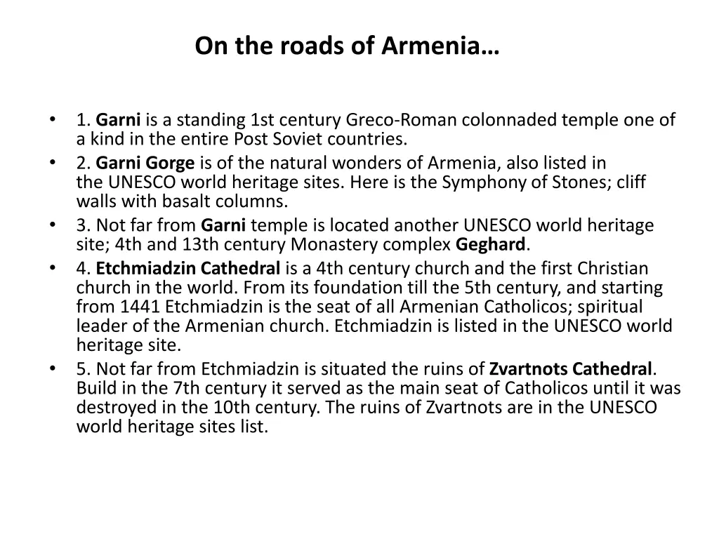 on the roads of armenia