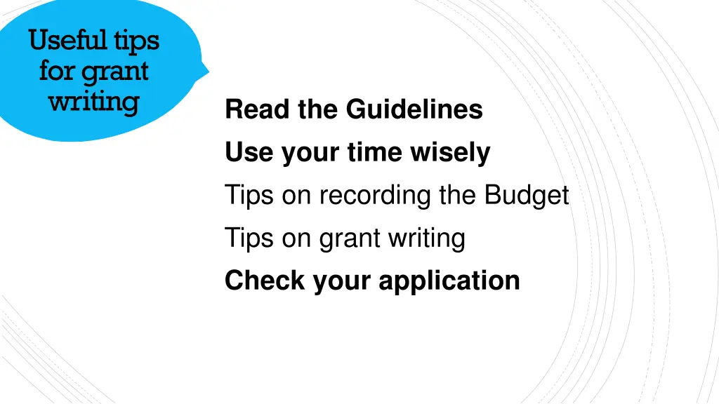 useful tips for grant writing