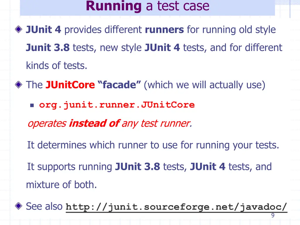 running a test case 1