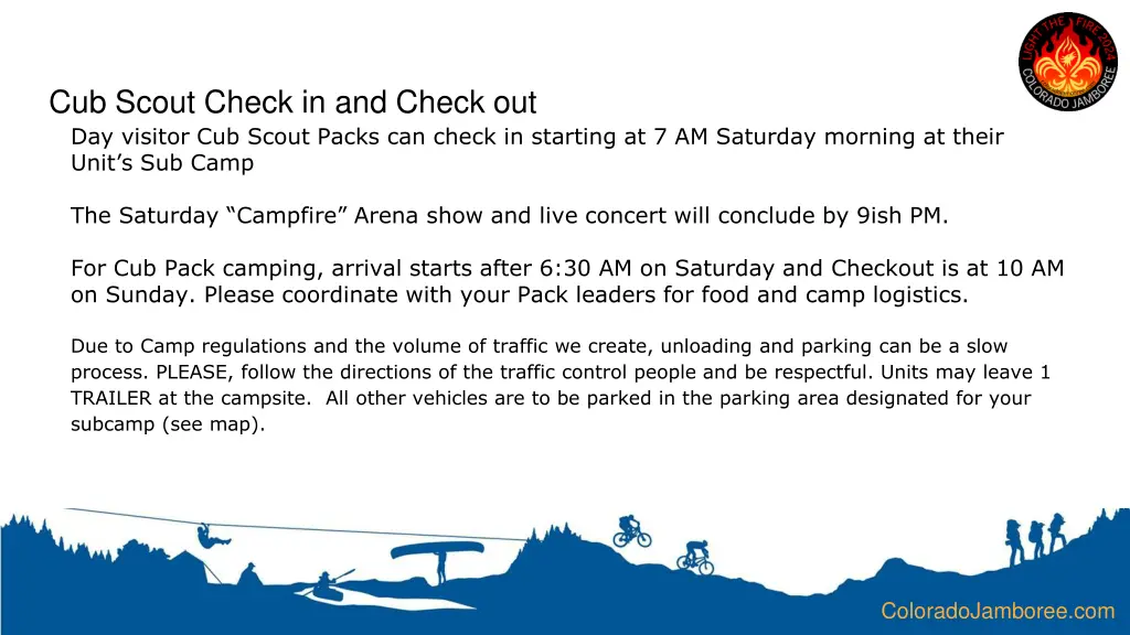 cub scout check in and check out day visitor
