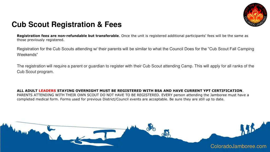 cub scout registration fees