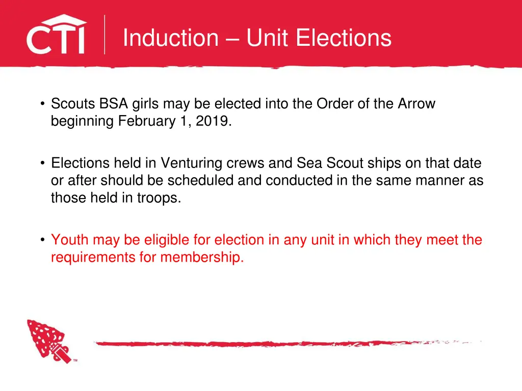 induction unit elections
