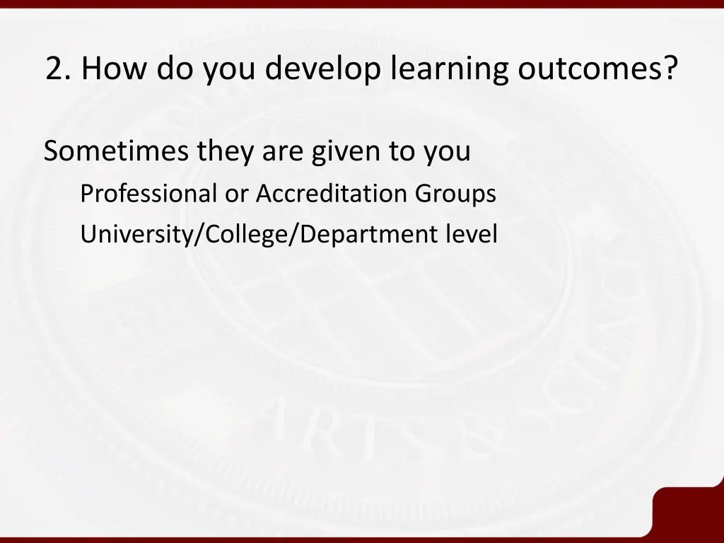 2 how do you develop learning outcomes