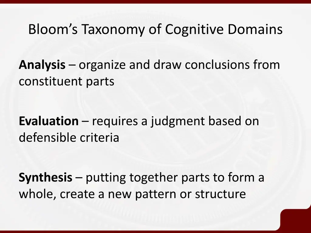 bloom s taxonomy of cognitive domains 1