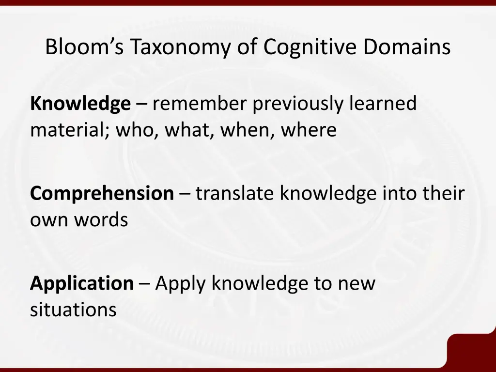 bloom s taxonomy of cognitive domains