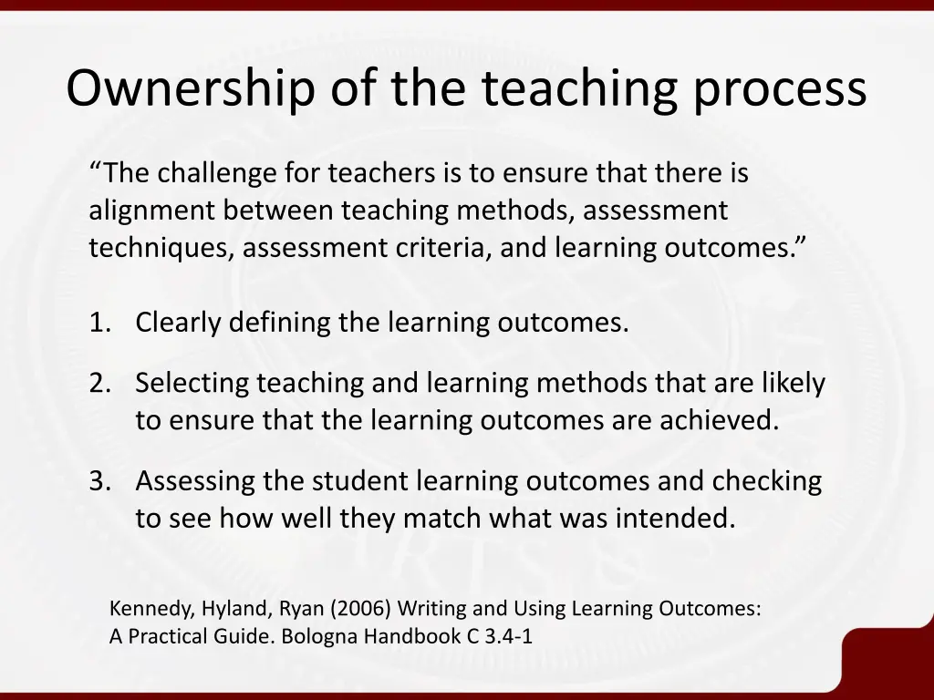 ownership of the teaching process