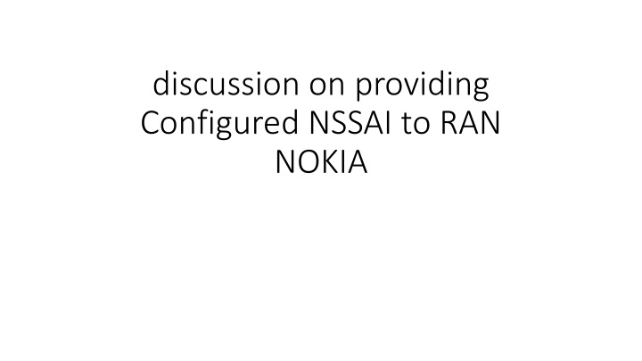 discussion on providing configured nssai