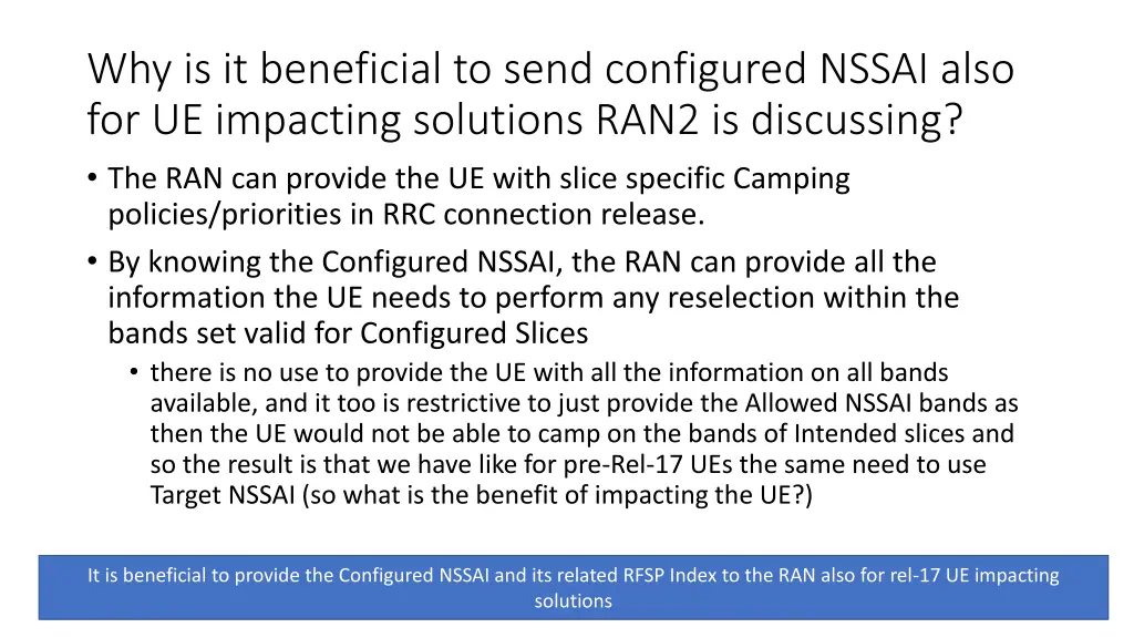 why is it beneficial to send configured nssai