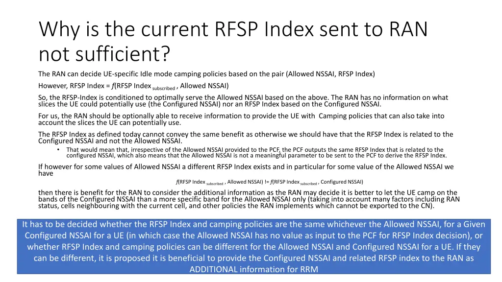 why is the current rfsp index sent