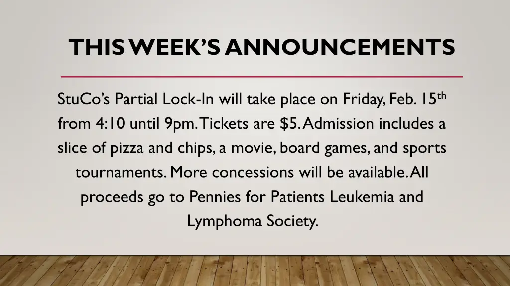 this week s announcements