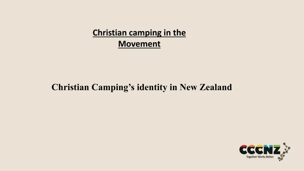 christian camping in the movement
