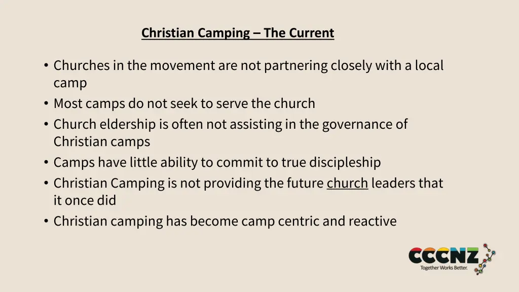 christian camping the current