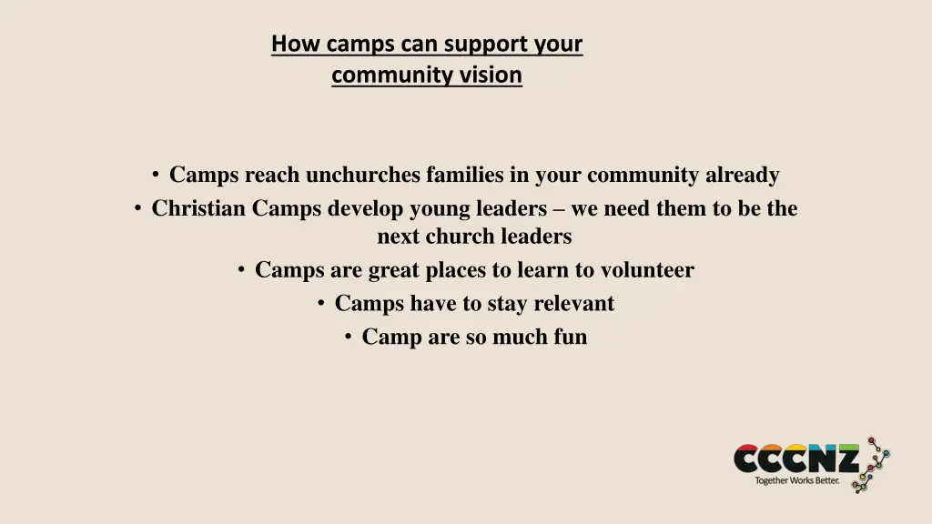 how camps can support your community vision