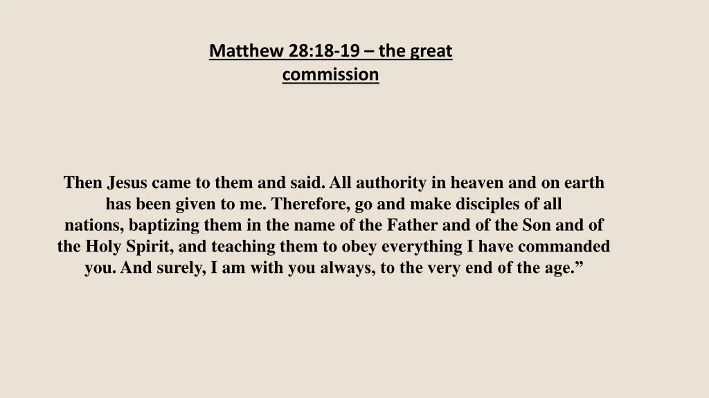 matthew 28 18 19 the great commission