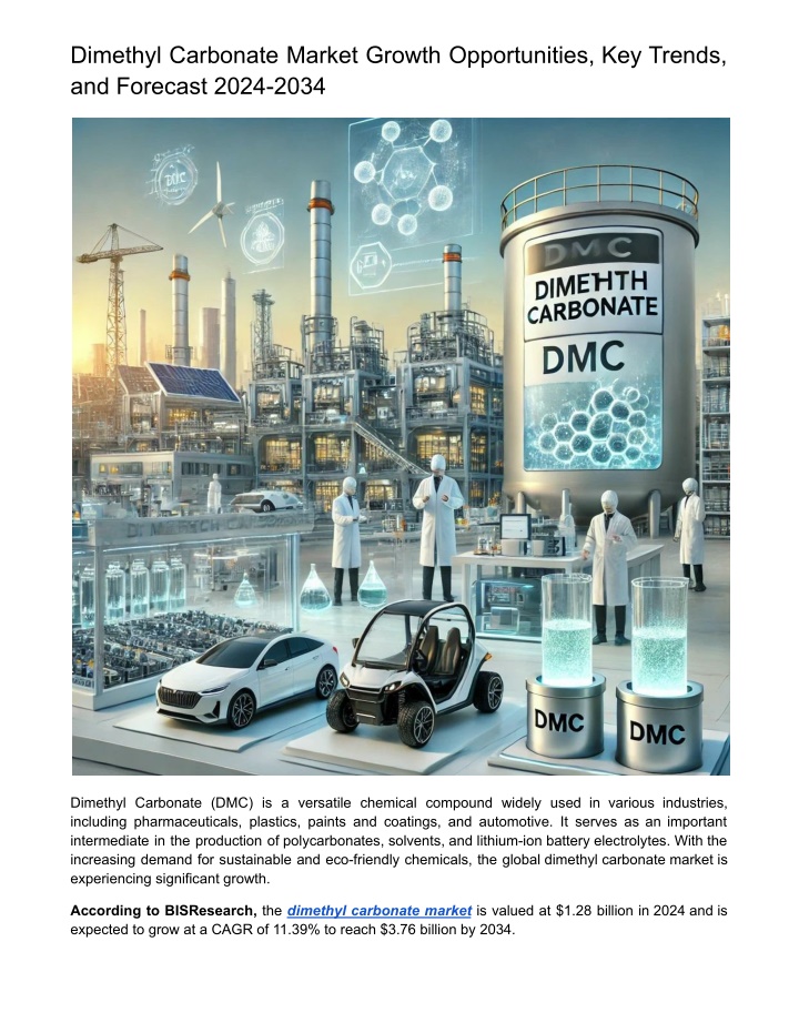 dimethyl carbonate market growth opportunities