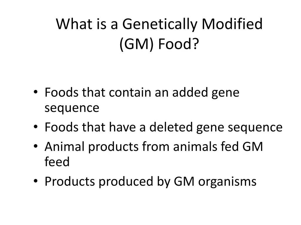what is a genetically modified gm food