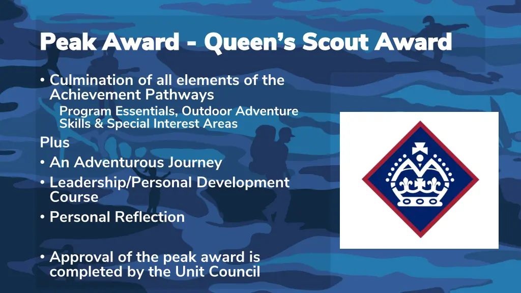 peak award peak award queen s scout award queen